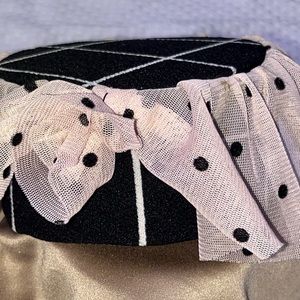 Pillbox Princess Black/White Hat
